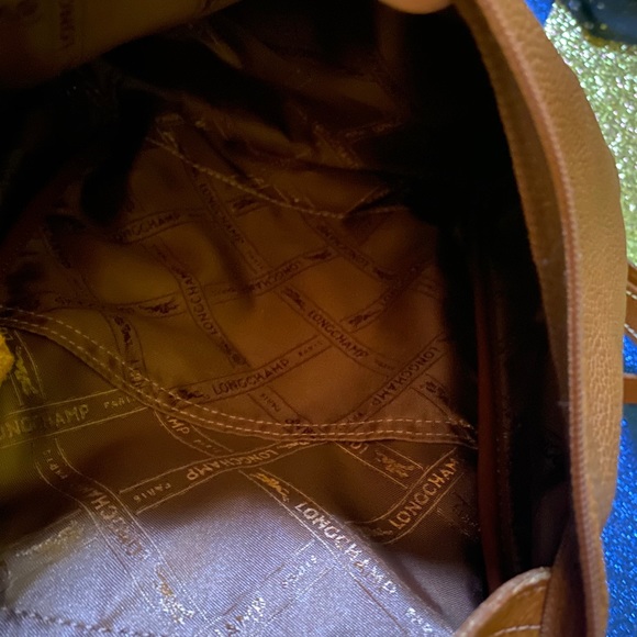 LONGCHAMP VINTAGE CAMEL TAN GENUINE LEATHER Backpack GORG RARE LUX $ FIRM - Picture 12 of 16